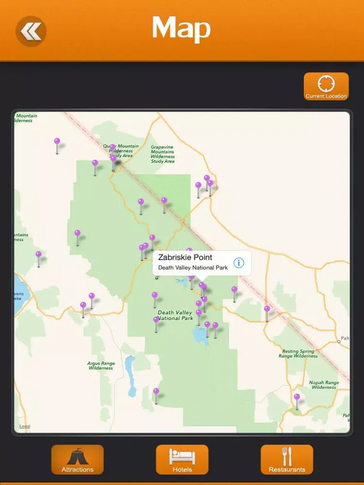 Death Valley National Park Tourist Guide iPad 应用截图
