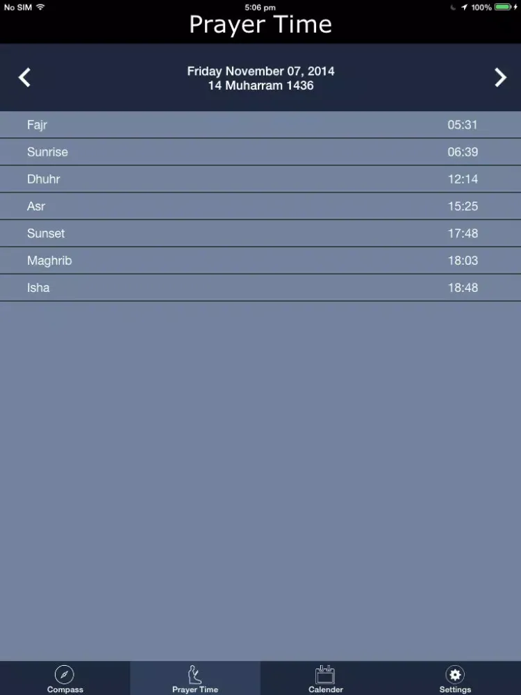 تصاویر Islamic Compass : Qibla Finder and Global Prayer Times iPad 