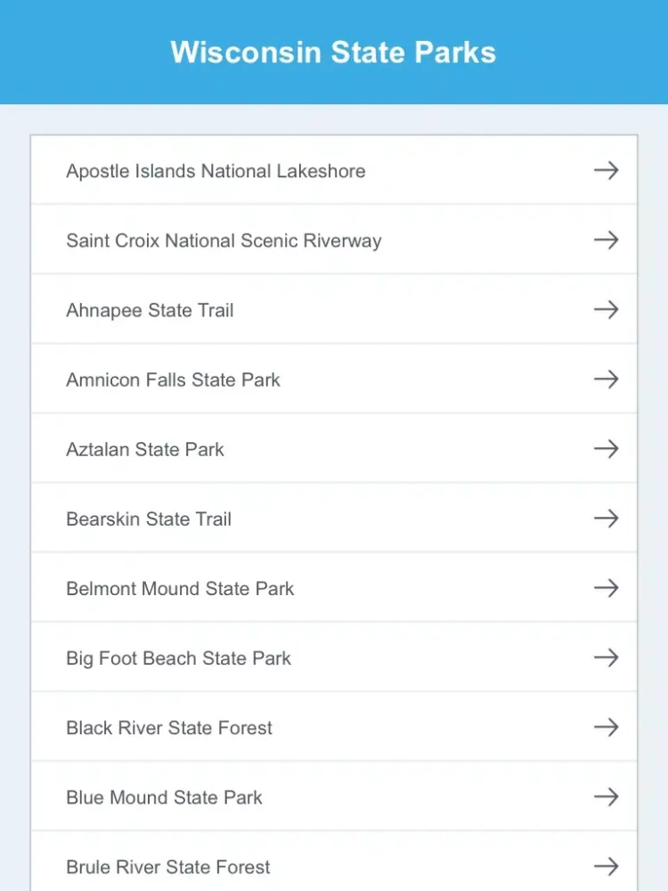 Captures d'écran de Wisconsin State Parks & National Parks iPad 