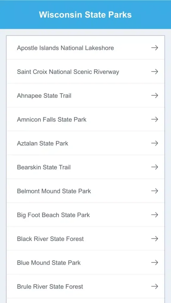 Captures d'écran de Wisconsin State Parks & National Parks