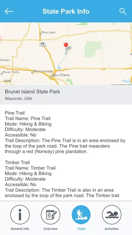 Captures d'écran de Wisconsin State Parks & National Parks