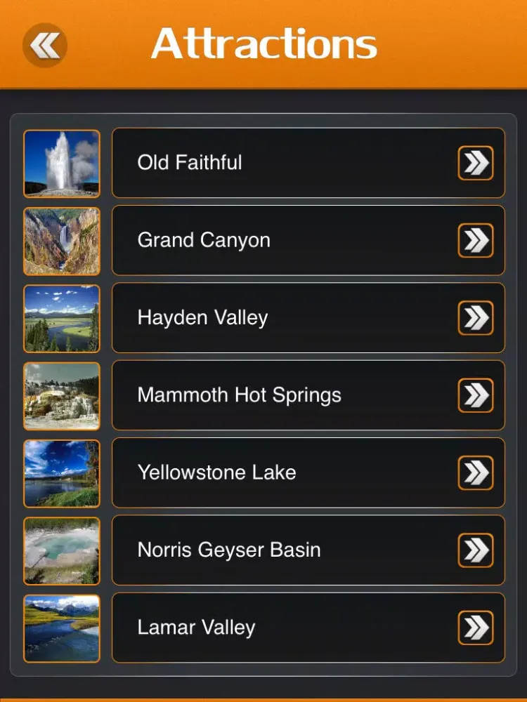 Zrzuty ekranu Yellowstone National Park Tourism Guide iPad 