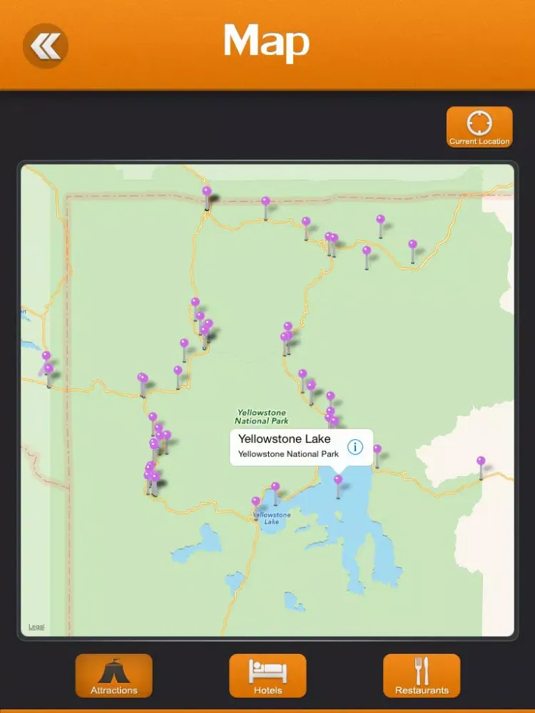 Zrzuty ekranu Yellowstone National Park Tourism Guide iPad 