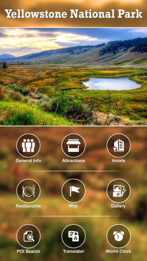Zrzuty ekranu Yellowstone National Park Tourism Guide
