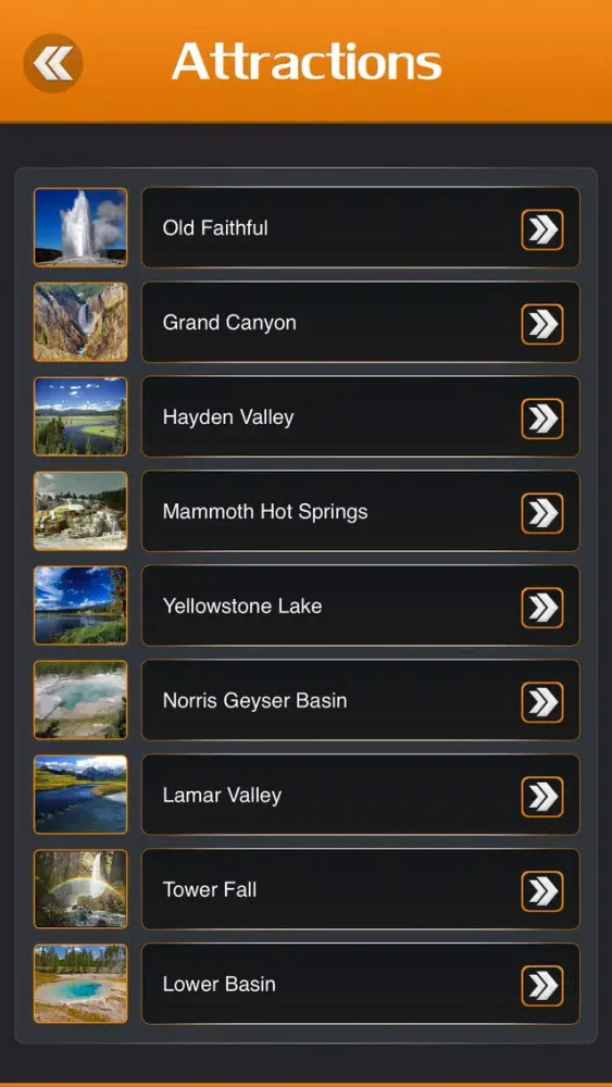 Zrzuty ekranu Yellowstone National Park Tourism Guide