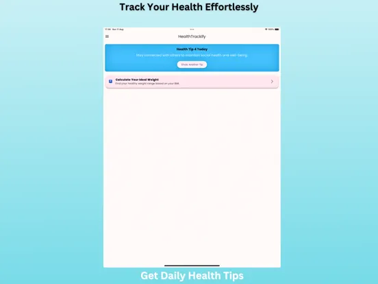 HealthTrackify:  Track & Guide iPad  Screenshots