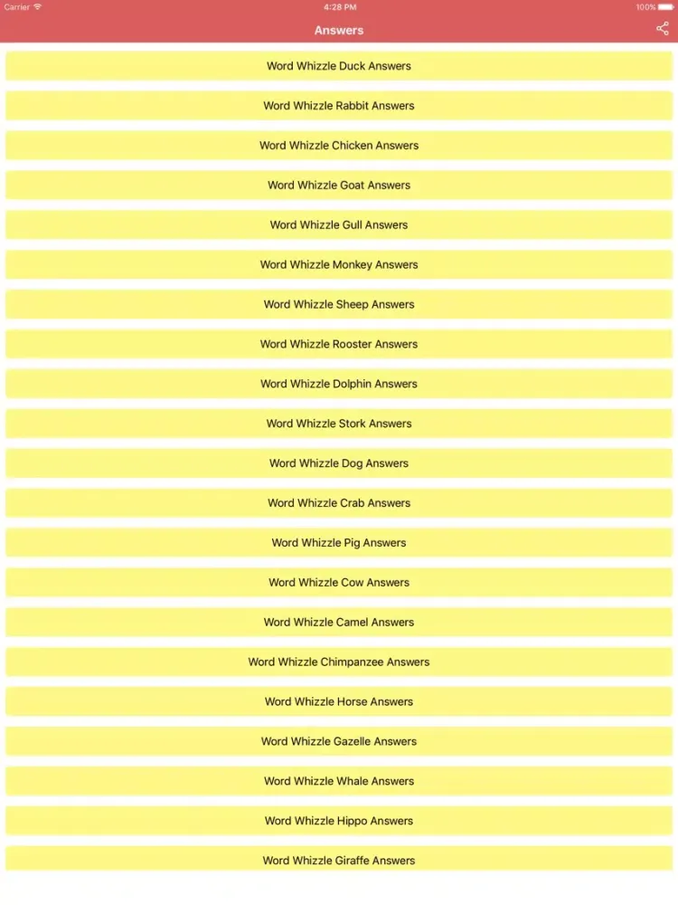 Cheats for WordWhizzle - All Level Answers iPad  Screenshots