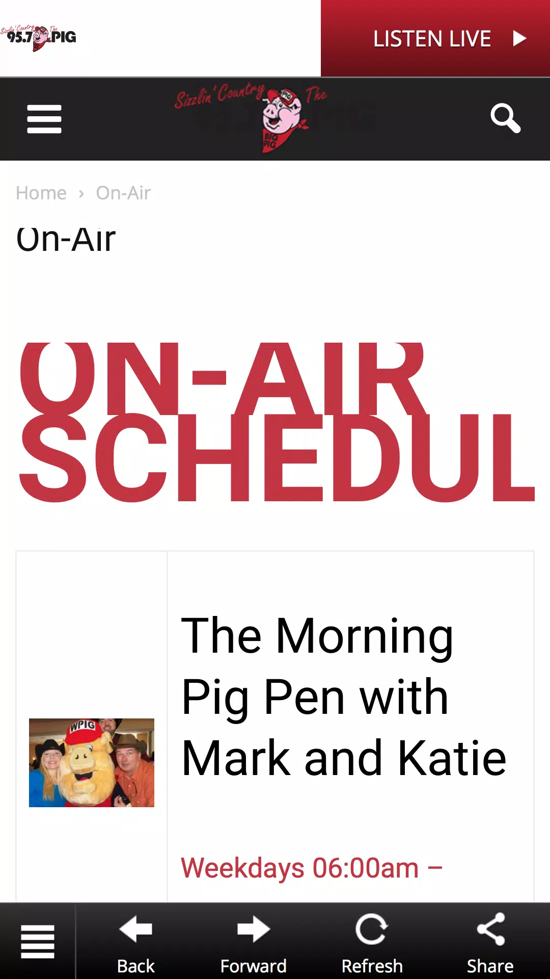 95.7 the Big Pig (WPIG FM) Screenshots1