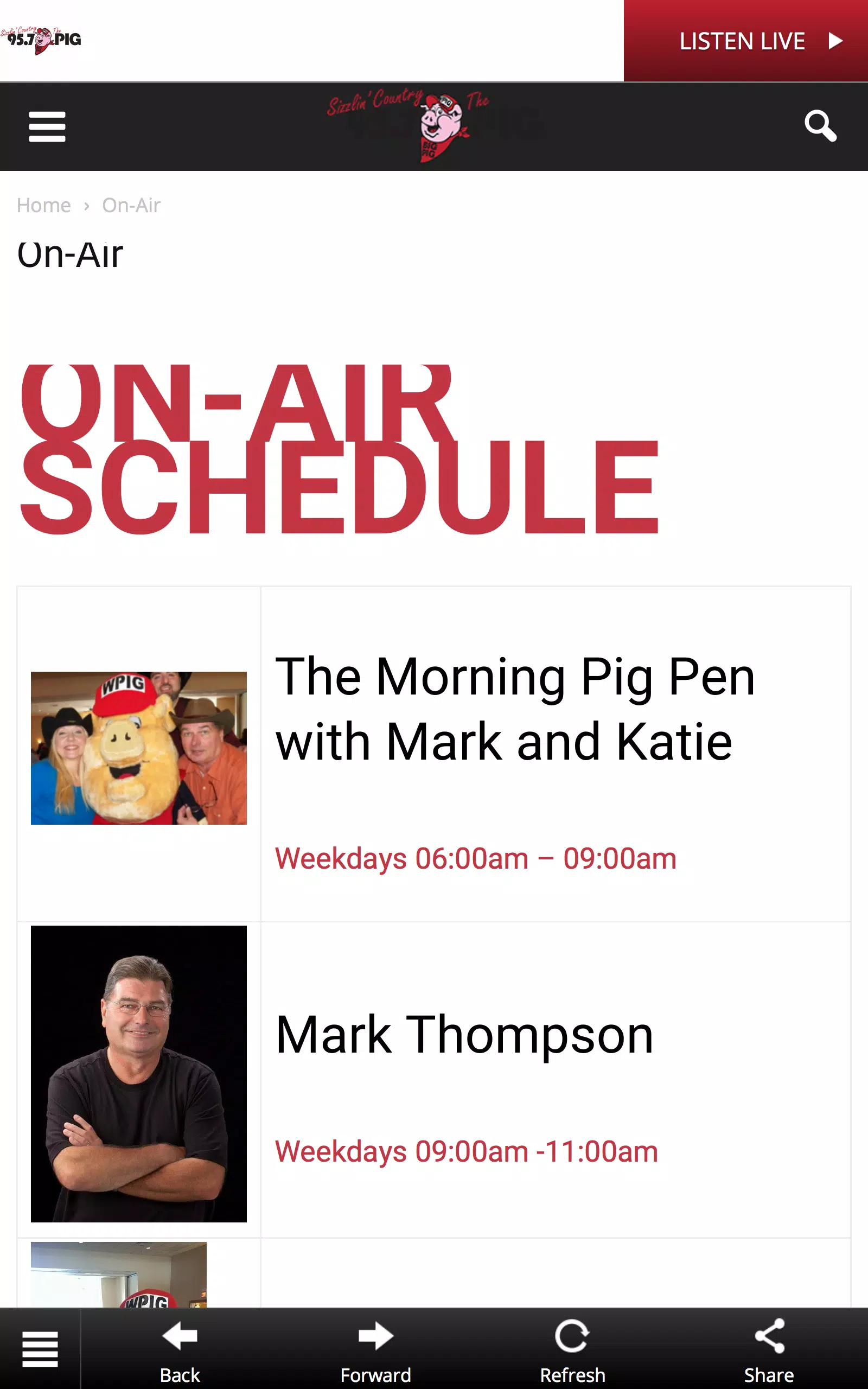 95.7 the Big Pig (WPIG FM) Screenshots3