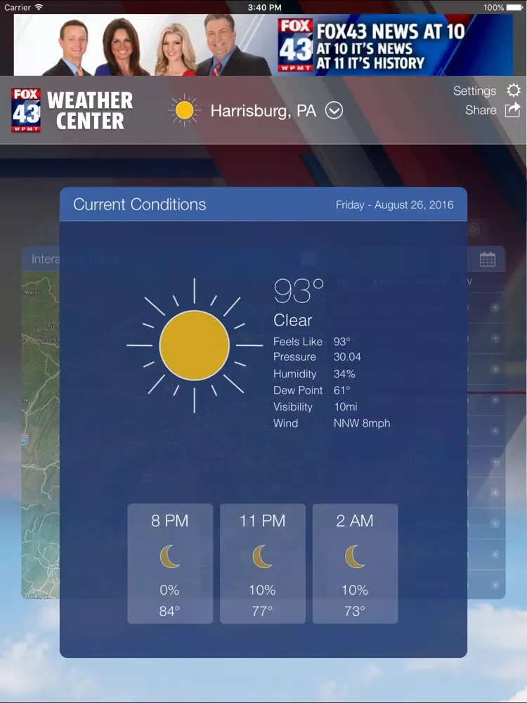 FOX43 Harrisburg Weather iPad  Screenshots