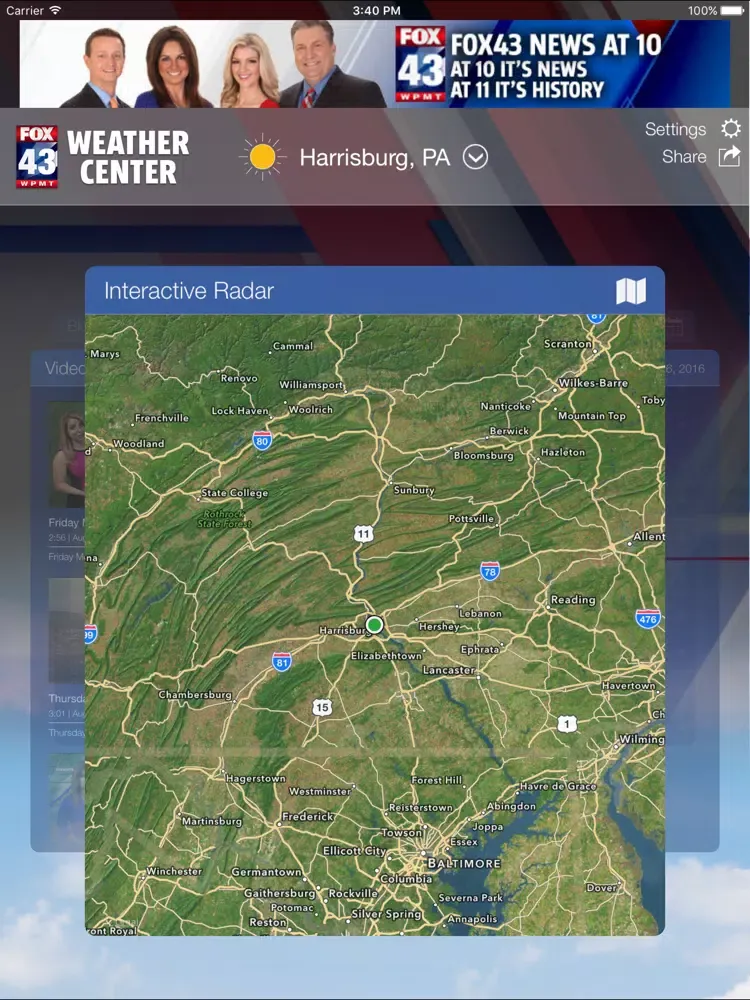 FOX43 Harrisburg Weather iPad  Screenshots