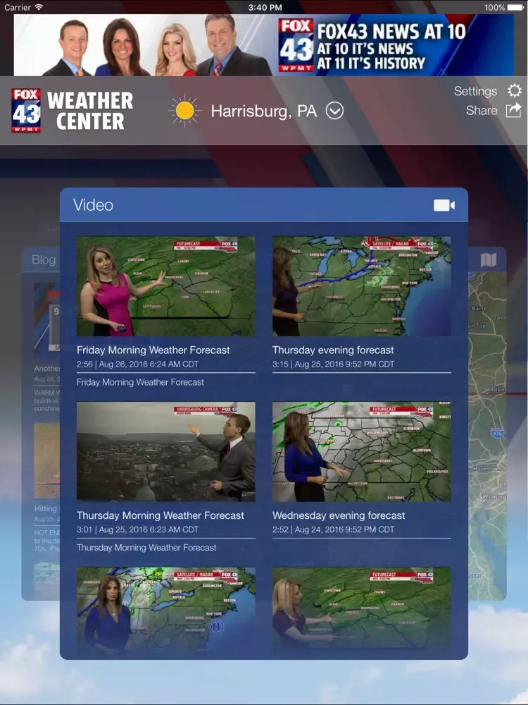 FOX43 Harrisburg Weather iPad  Screenshots