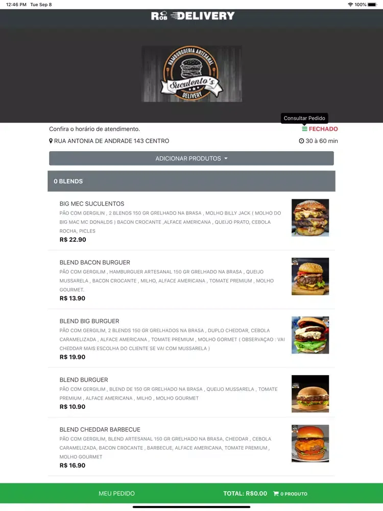 Ảnh chụp màn hình của Suculentos Delivery iPad