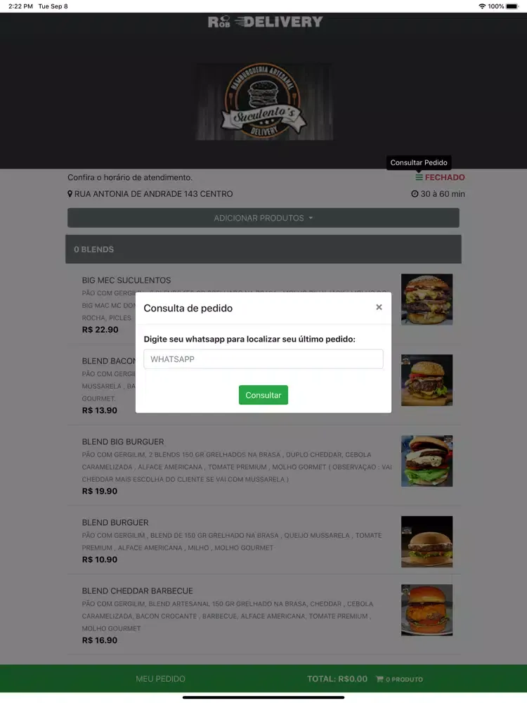 Ảnh chụp màn hình của Suculentos Delivery iPad