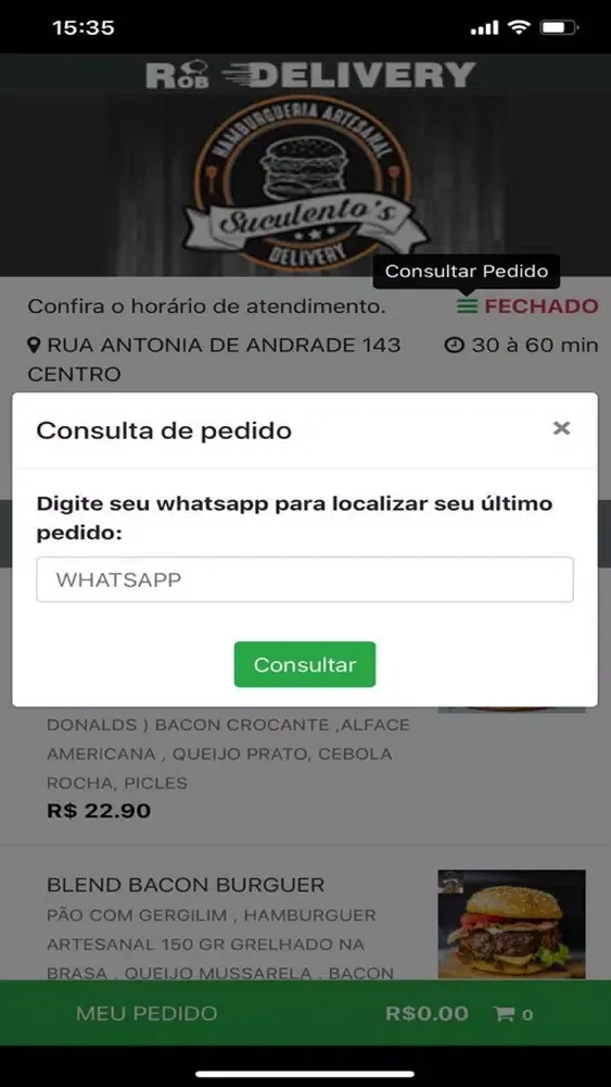 Ảnh chụp màn hình của Suculentos Delivery