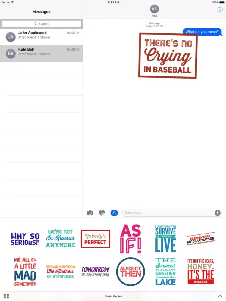 Movie Quote Stickers iPad  স্ক্রিনশট