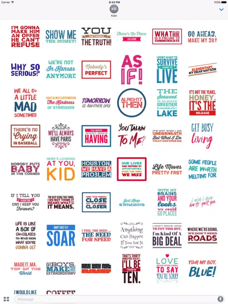 Movie Quote Stickers iPad  স্ক্রিনশট