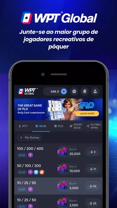 WPT Global Pôquer real Screenshots