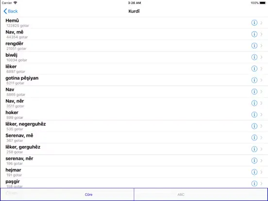 WQFerheng - Kurdish Dictionary iPad  Ekran Görüntüleri