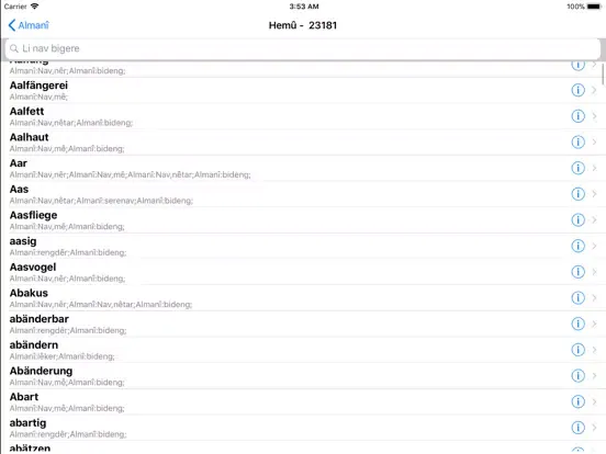 WQFerheng - Kurdish Dictionary iPad  Ekran Görüntüleri