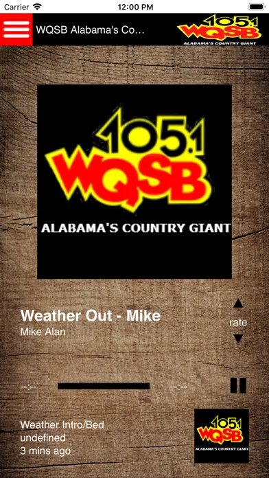 Capturas de tela do WQSB Radio