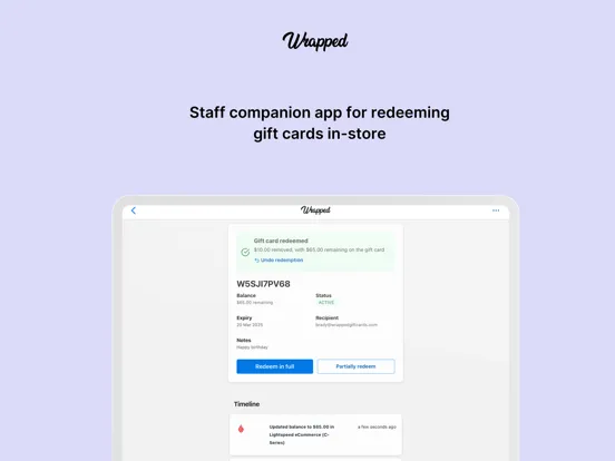 Tangkapan layar Wrapped Redeem iPad 