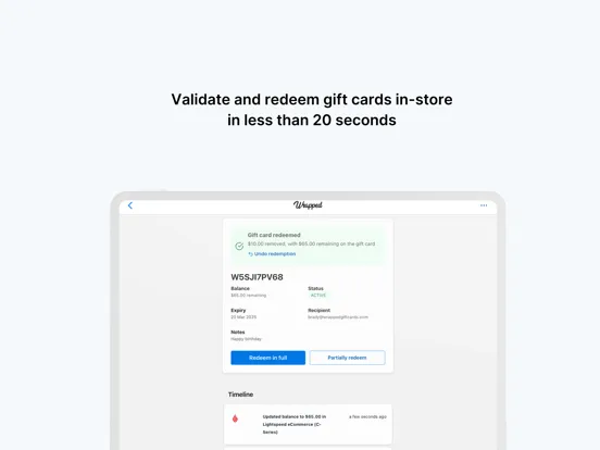 Tangkapan layar Wrapped Redeem iPad 
