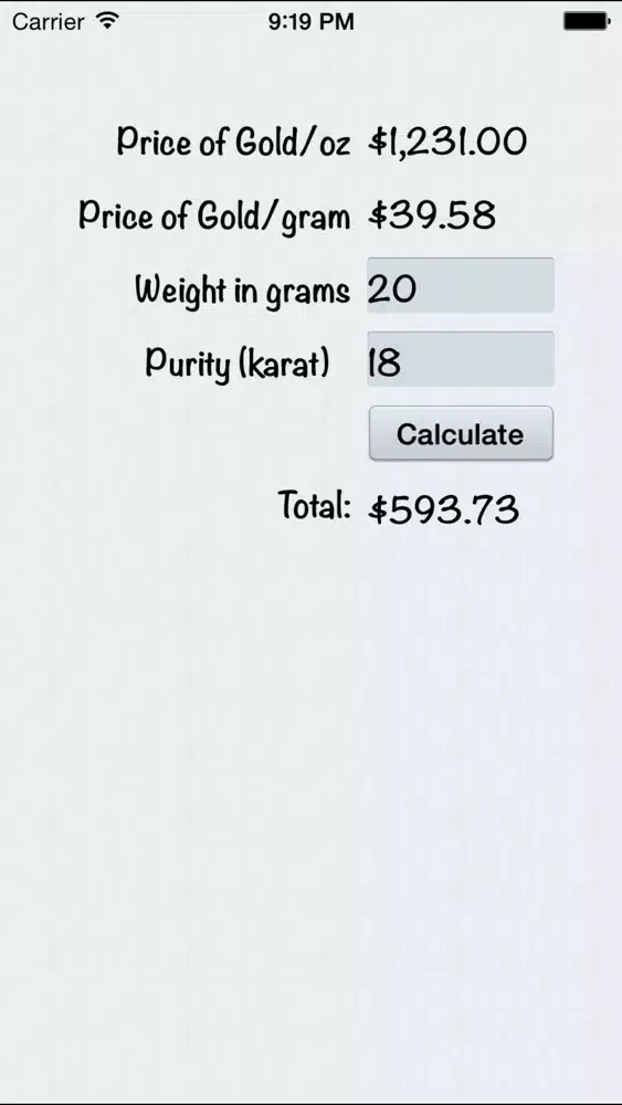 Captures d'écran de Gold Trade Calculator