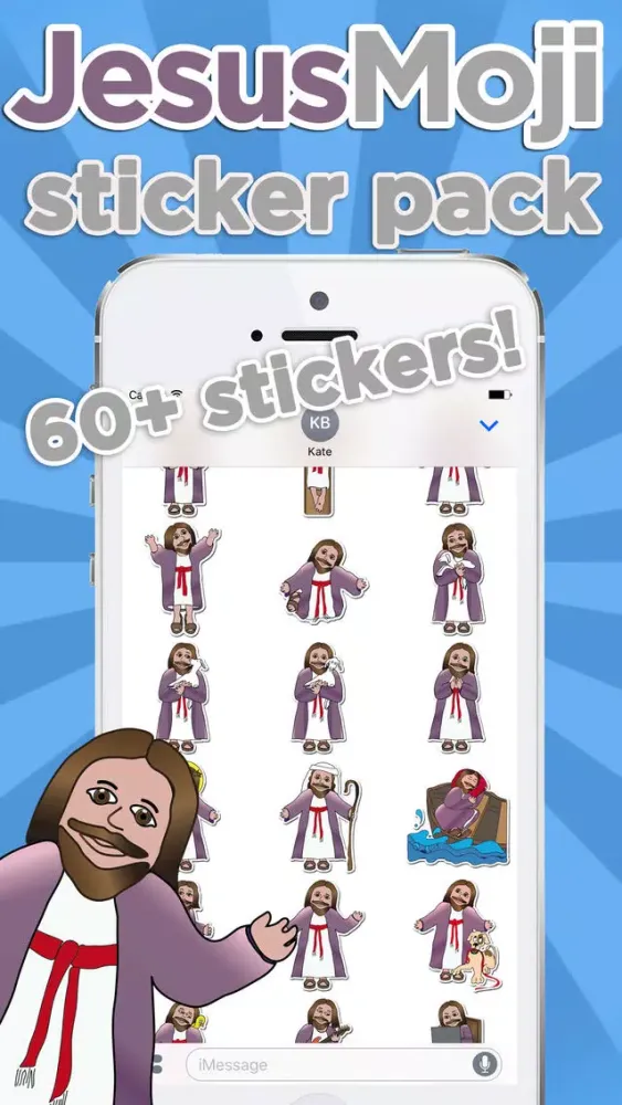 Tangkapan skrin Jesus Emoji Christian Sticker Pack