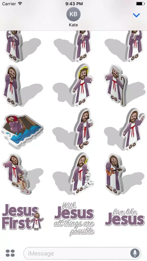 Tangkapan skrin Jesus Emoji Christian Sticker Pack