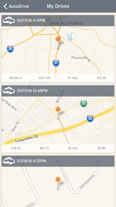 AutoDrive — Drive Tracking Screenshots
