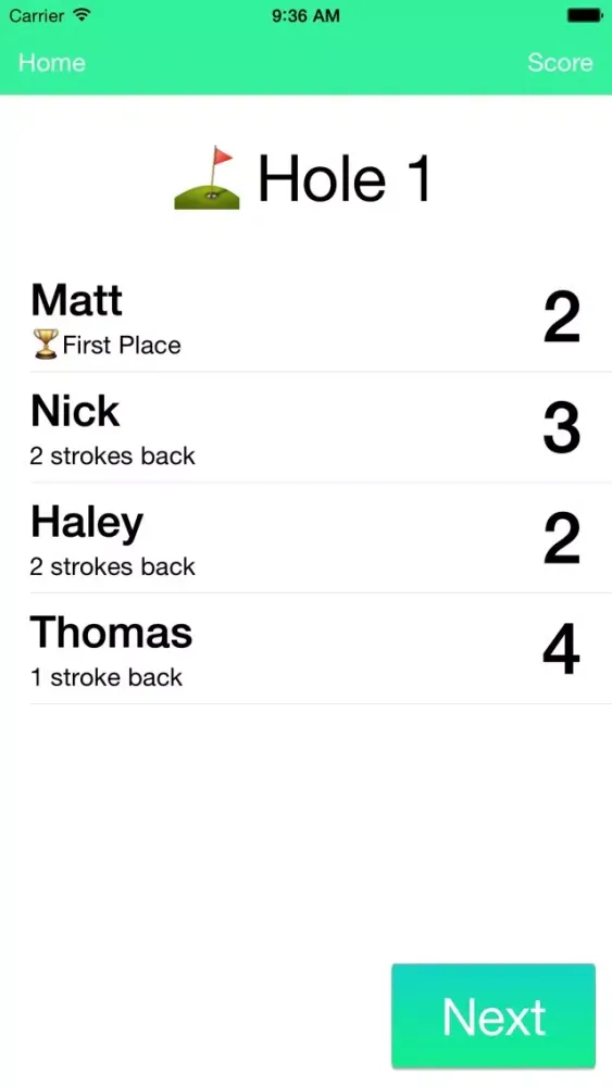 Wrist Tally - Golf Scorecard Screenshots