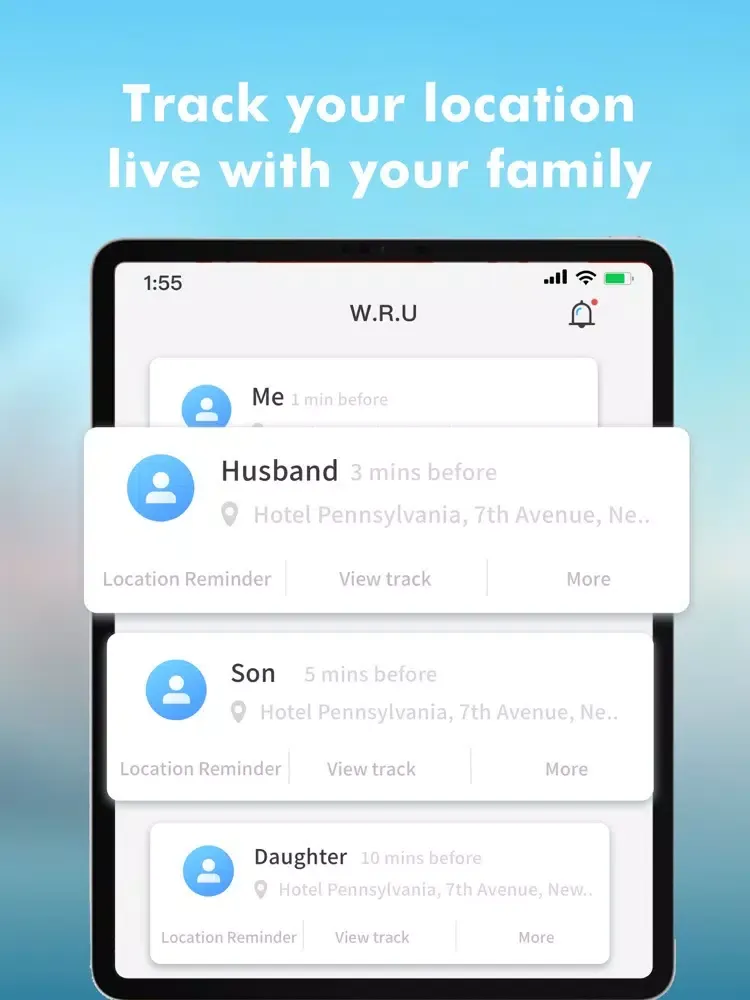 W.R.U-Find Friends & Family iPad  スクリーンショット