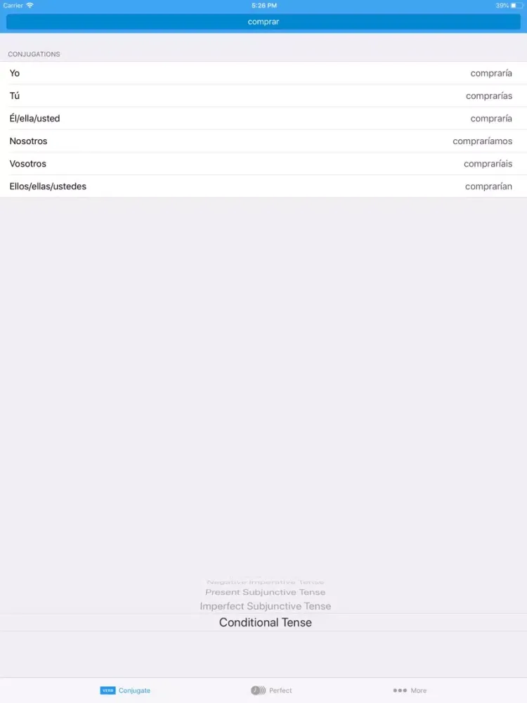 Zrzuty ekranu Conjugate Spanish Verbs iPad 