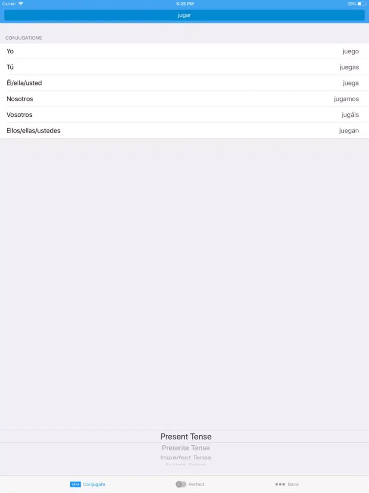 Zrzuty ekranu Conjugate Spanish Verbs iPad 