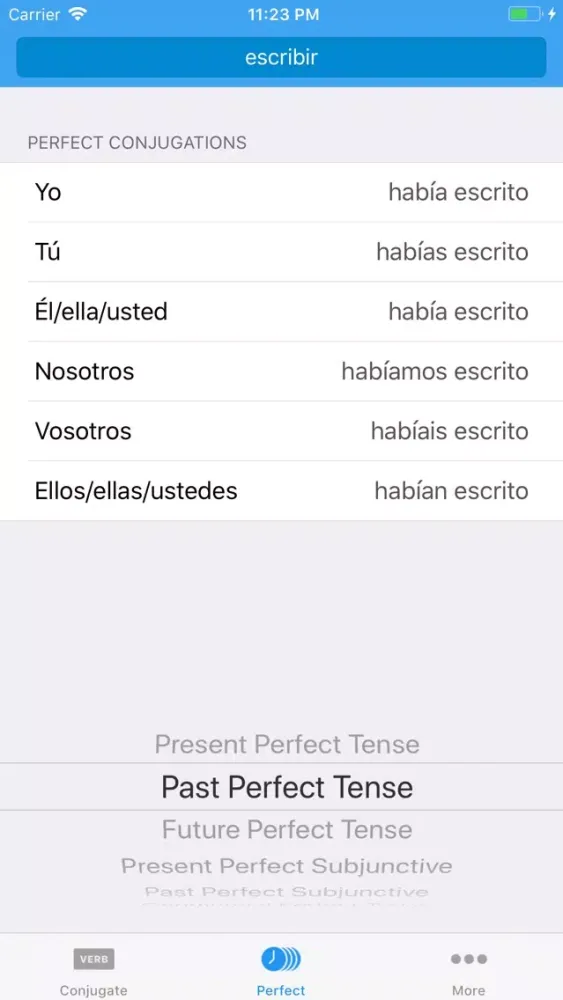Zrzuty ekranu Conjugate Spanish Verbs