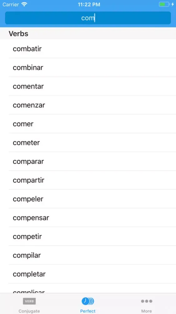 Zrzuty ekranu Conjugate Spanish Verbs