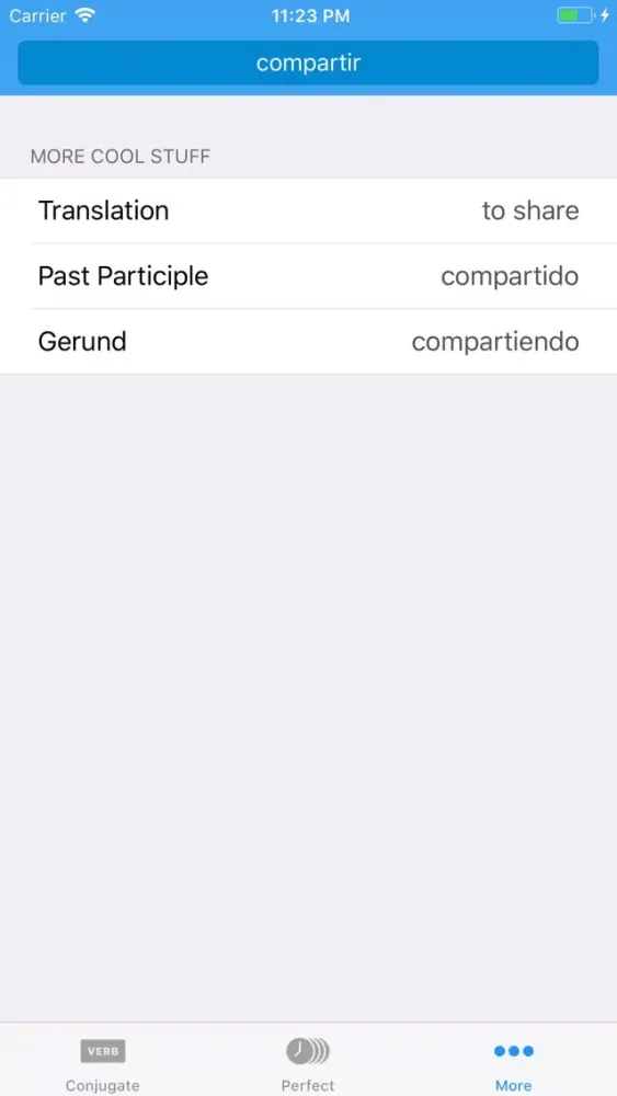 Zrzuty ekranu Conjugate Spanish Verbs