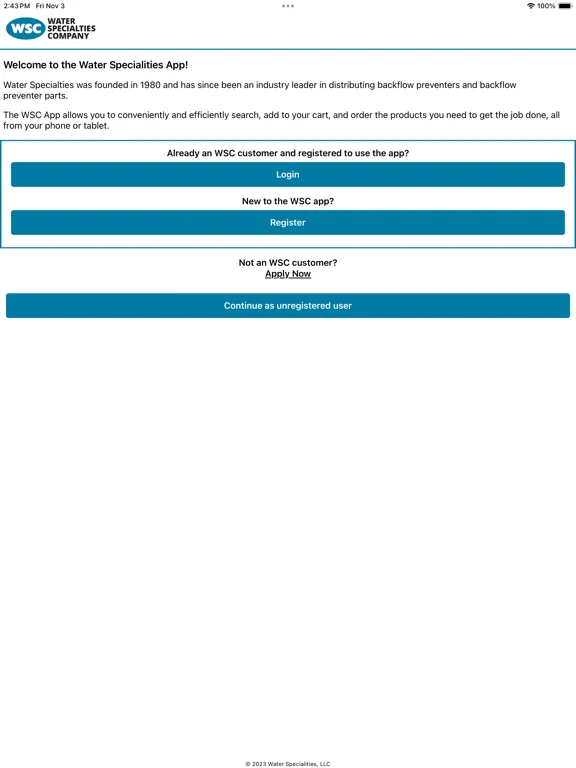 Screenshot di Water Specialties iPad 