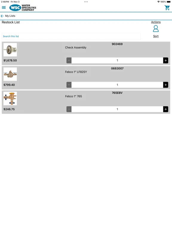 Screenshot di Water Specialties iPad 