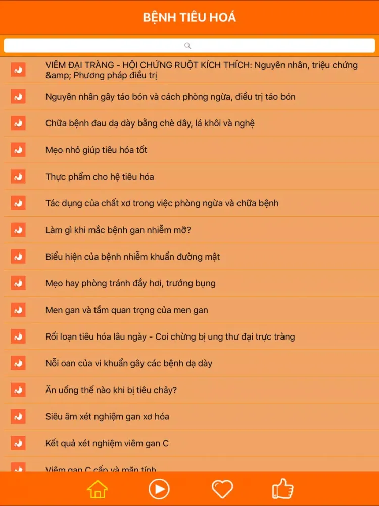 Tangkapan skrin Bệnh Tiêu Hoá - Đường Ruột iPad 