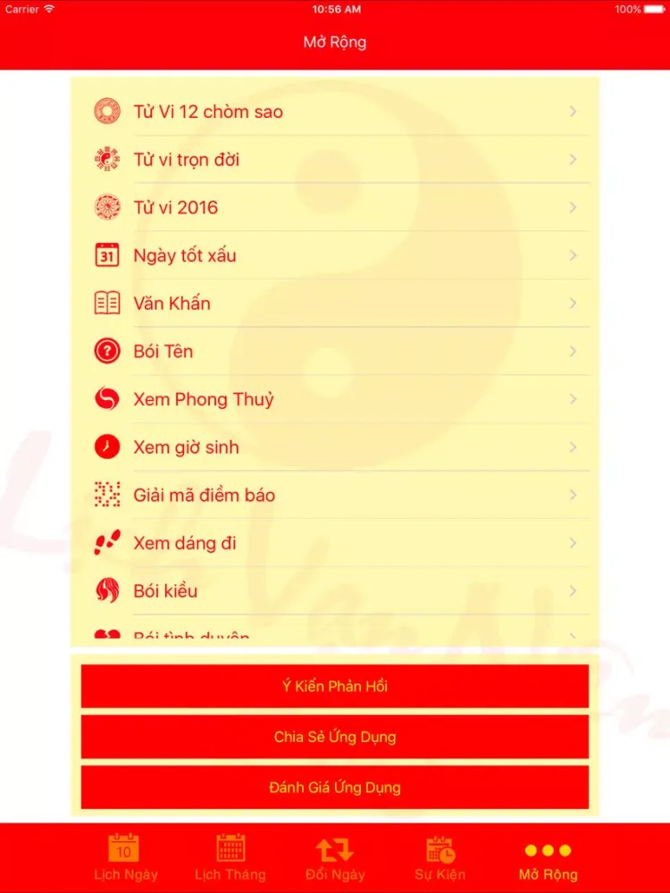 Lịch Vạn Niên 2016 Bính Thân iPad  स्क्रीनशॉट