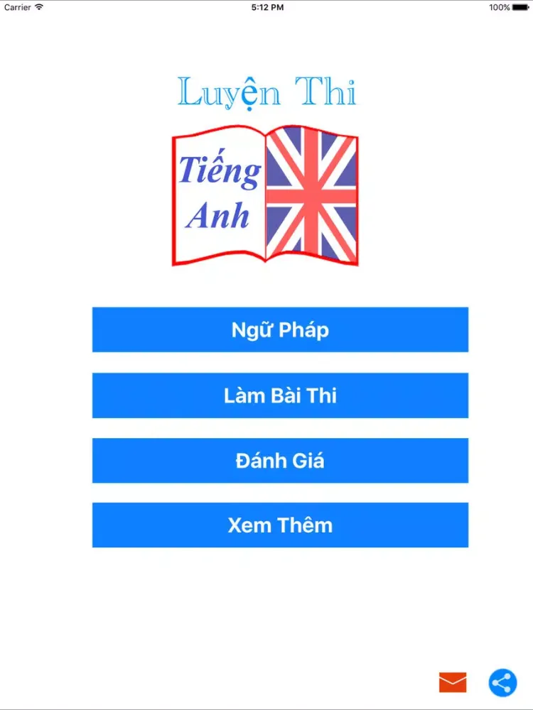 Tangkapan layar Thi Tiếng Anh THPT - Đại Học iPad 