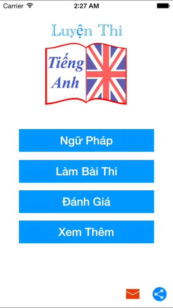Tangkapan layar Thi Tiếng Anh THPT - Đại Học