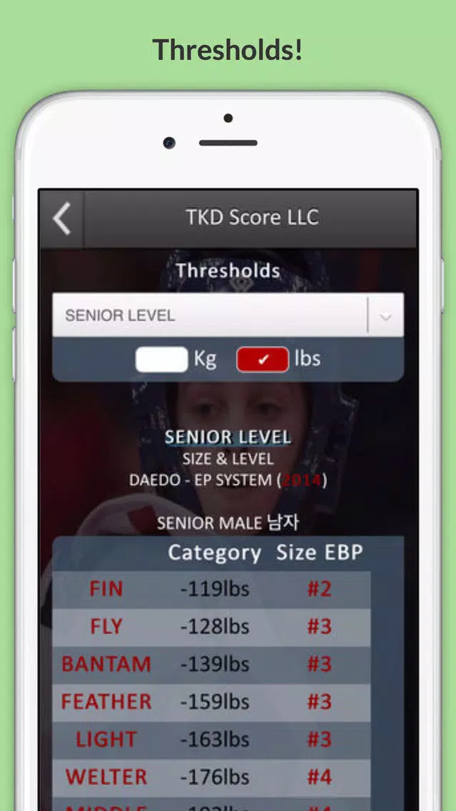 Screenshot di TKDScore.com Daedo Truescore