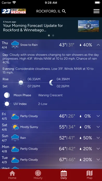 WIFR Weather Screenshots