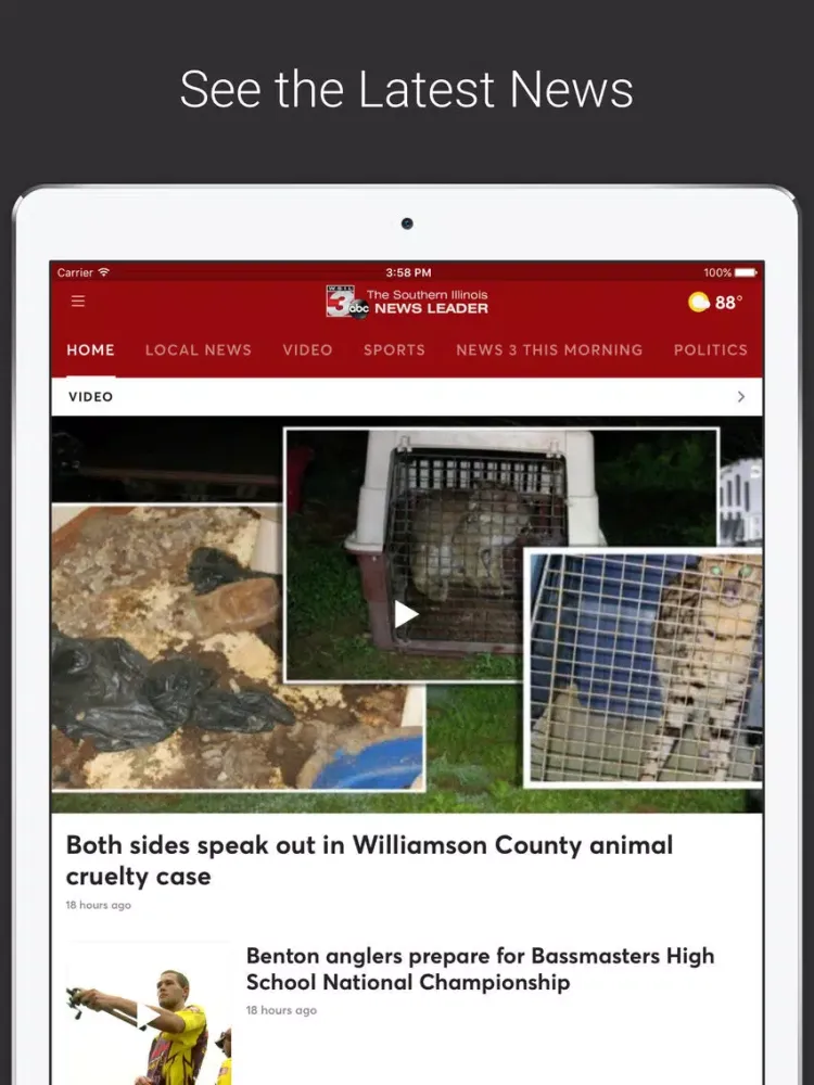 Capturas de tela do Southern Illinois News Leader iPad 