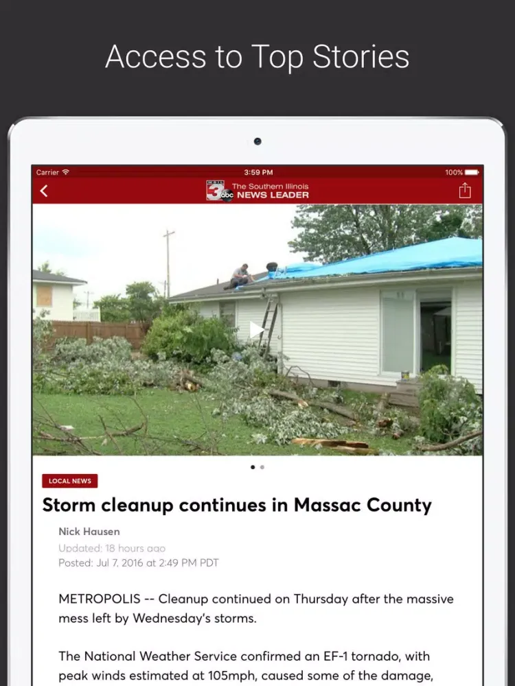 Capturas de tela do Southern Illinois News Leader iPad 