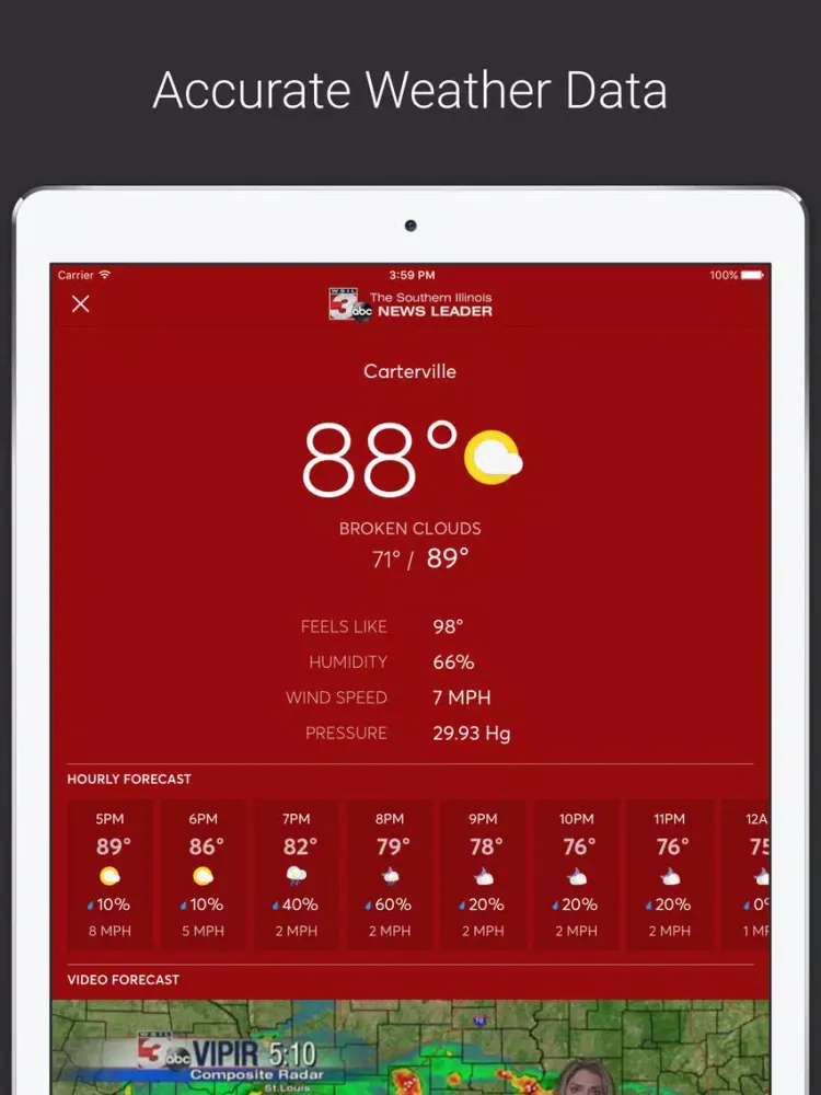 Capturas de tela do Southern Illinois News Leader iPad 