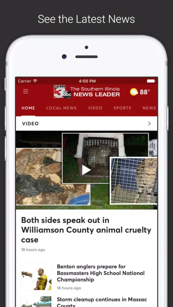 Capturas de tela do Southern Illinois News Leader